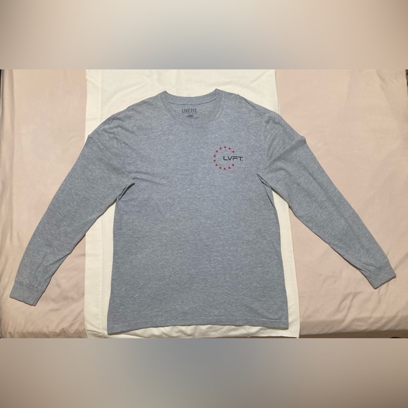Live Fit Apparel “Live Fit” Grey/Red Long Sleeve - Picture 1 of 5